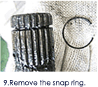9.Remove the snap ring.
